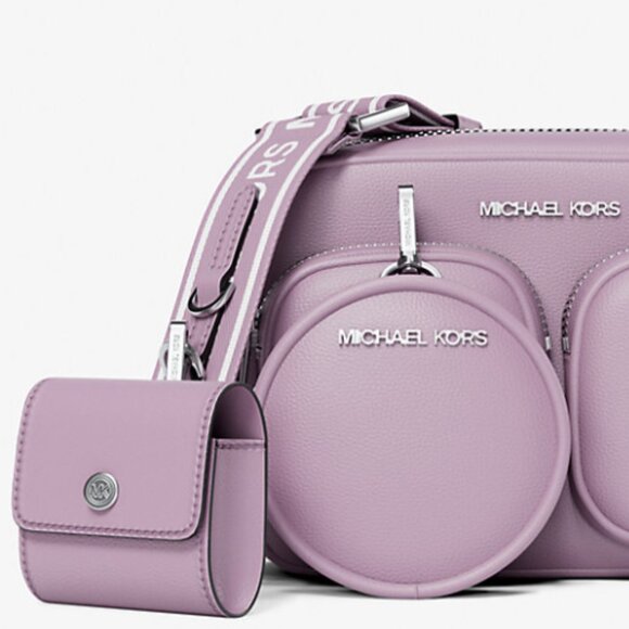 Michael Kors Jet Set Leather Medium Crossbody W/ Case for Apple Airpods Pro® NWT - Picture 6 of 6